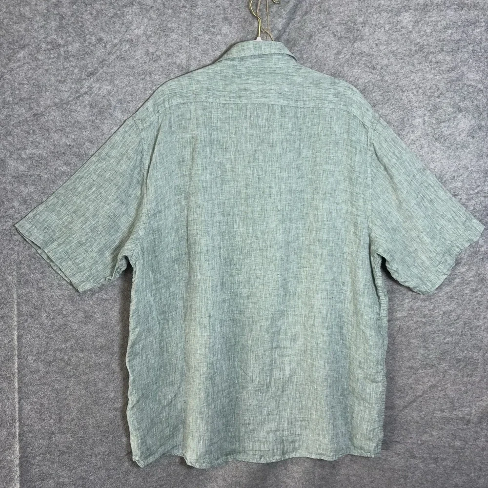 Greek Island Breeze Linen Shirt Mens 2XL XXL Green Lightweight - SIZE‎ NOTE